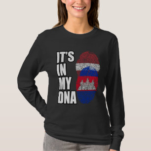 Cambodian And Latvian Mix DNA Heritage Flag T-Shirt