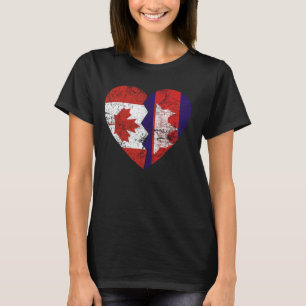 Cambodian Canadian Flags Heart Canada Cambodia Ro T-Shirt