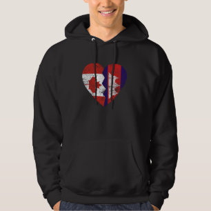 Cambodian Canadian Flags Heart Canada Cambodia Roo Hoodie