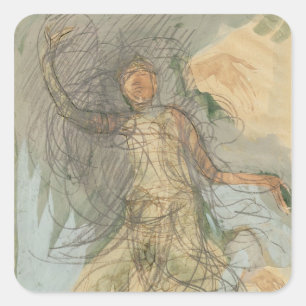 Cambodian Dancer Square Sticker