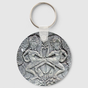 Cambodian dancers stone carving key ring