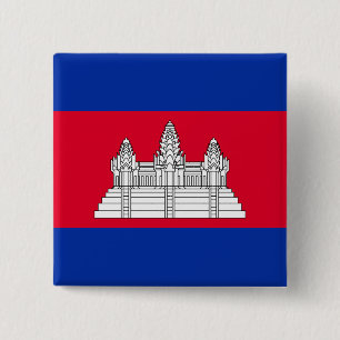 Cambodian Flag 15 Cm Square Badge