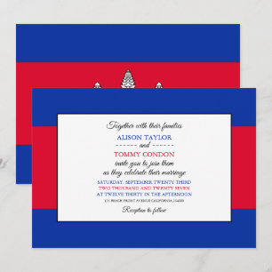 Cambodian Flag, Flag of Cambodia Wedding Invitation