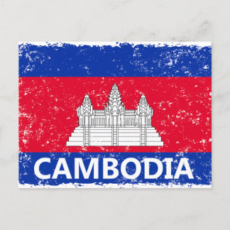 Cambodian Flag Holiday Postcard