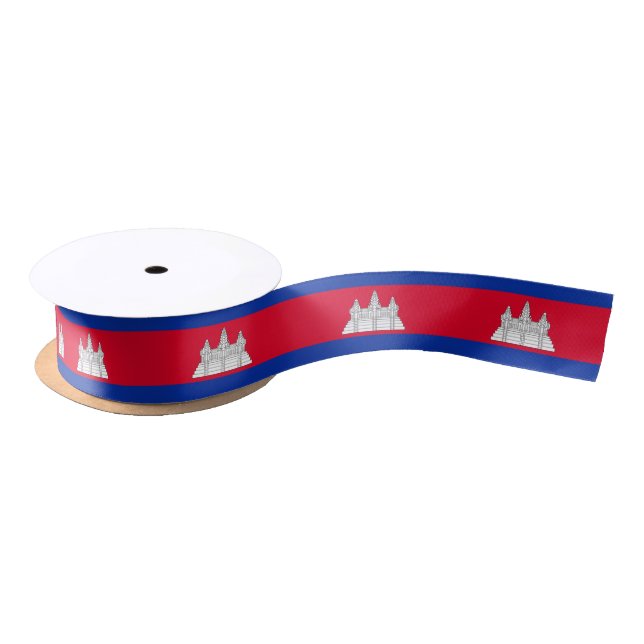 Cambodian flag ribbon satin ribbon (Spool)
