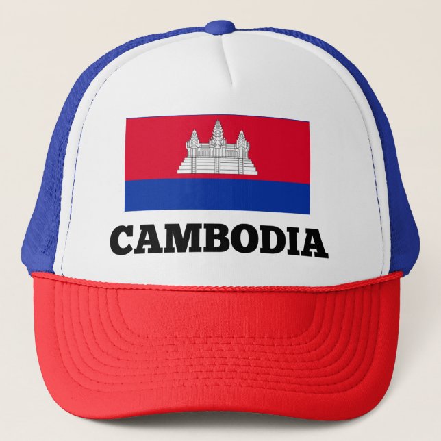 Cambodian Flag Trucker Hat (Front)