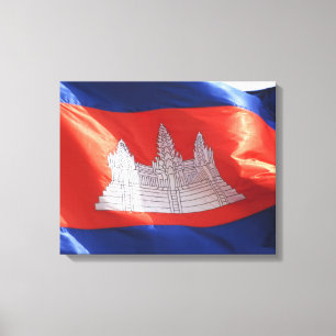 cambodian flag wave canvas print