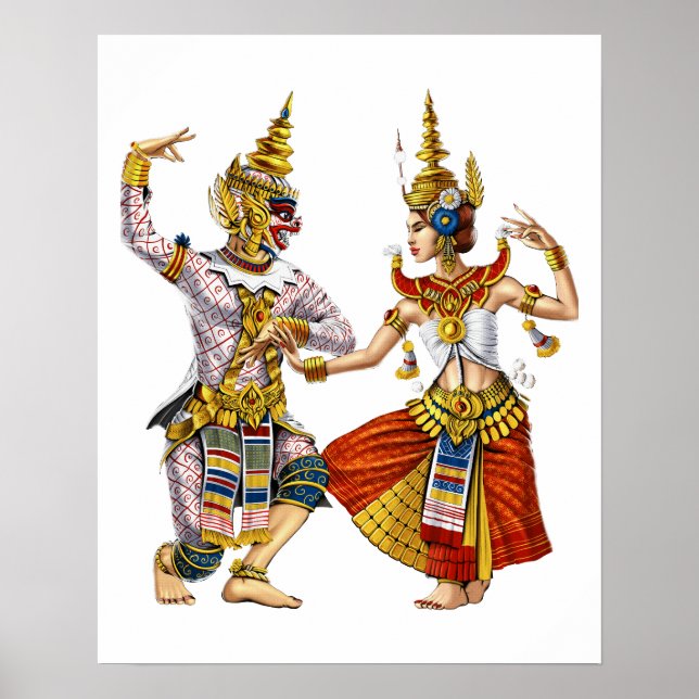 Cambodian Khmer Apsara Dance Poster (Front)