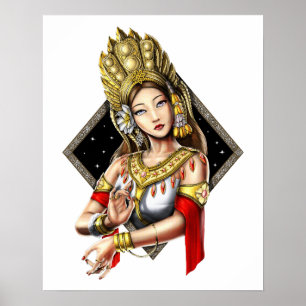 Cambodian Khmer Apsara Dancer  Poster