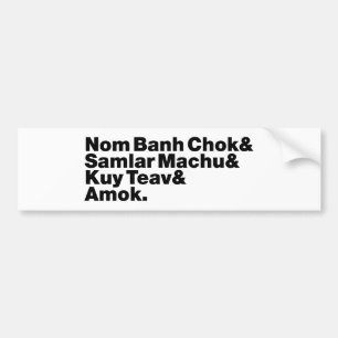 Cambodian / Khmer Street Food Bumper Sticker