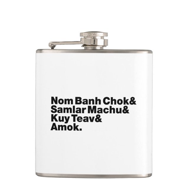Cambodian / Khmer Street Food Hip Flask (Front)