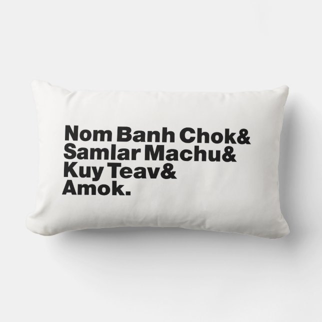Cambodian / Khmer Street Food Lumbar Cushion (Front)