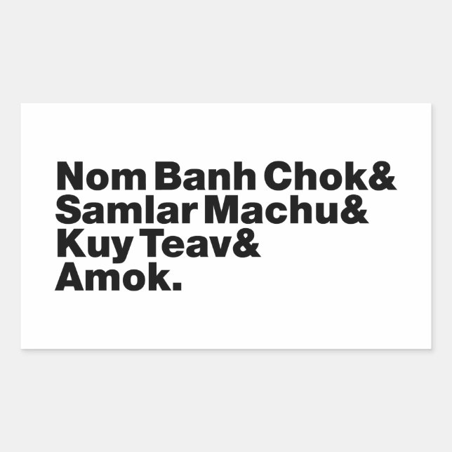 Cambodian / Khmer Street Food Rectangular Sticker (Front)