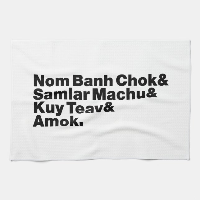 Cambodian / Khmer Street Food Tea Towel (Horizontal)