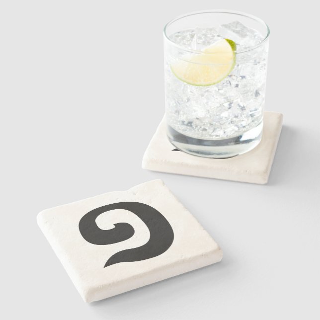 Cambodian Number 1 / One / ១ (Muəj) Khmer Language Stone Coaster (Side)