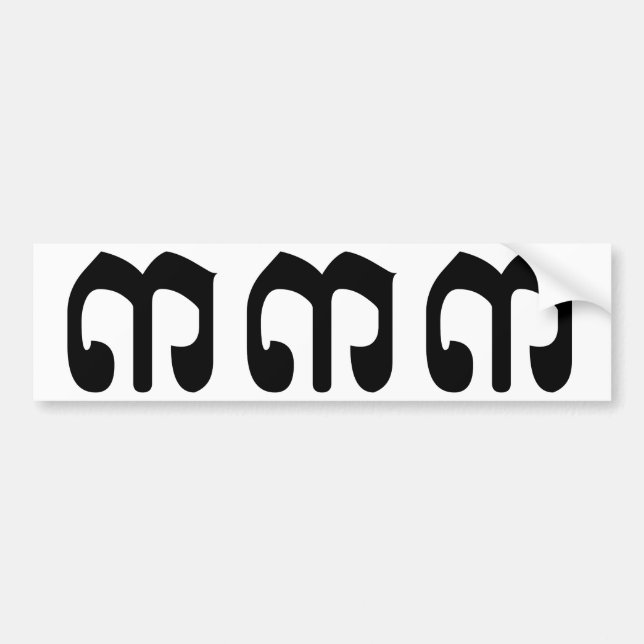 Cambodian Number 3 / Three / ៣ (Bei) Khmer Script Bumper Sticker (Front)