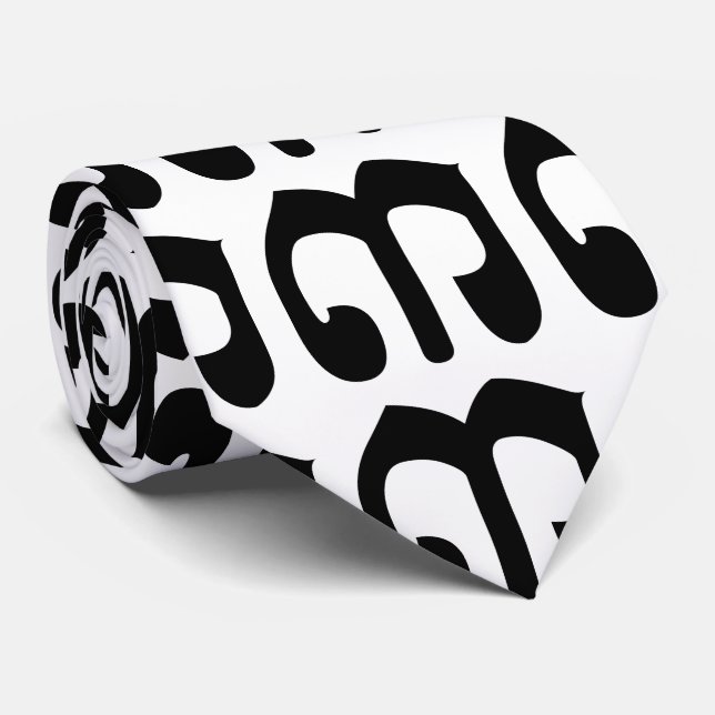 Cambodian Number 3 / Three / ៣ (Bei) Khmer Script Tie (Rolled)