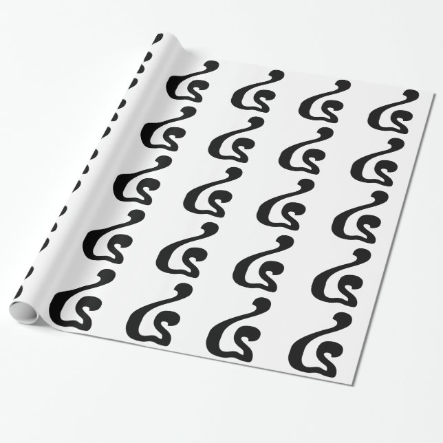 Cambodian Number 4 / Four / ៤ (Buen) Khmer Script Wrapping Paper (Unrolled)