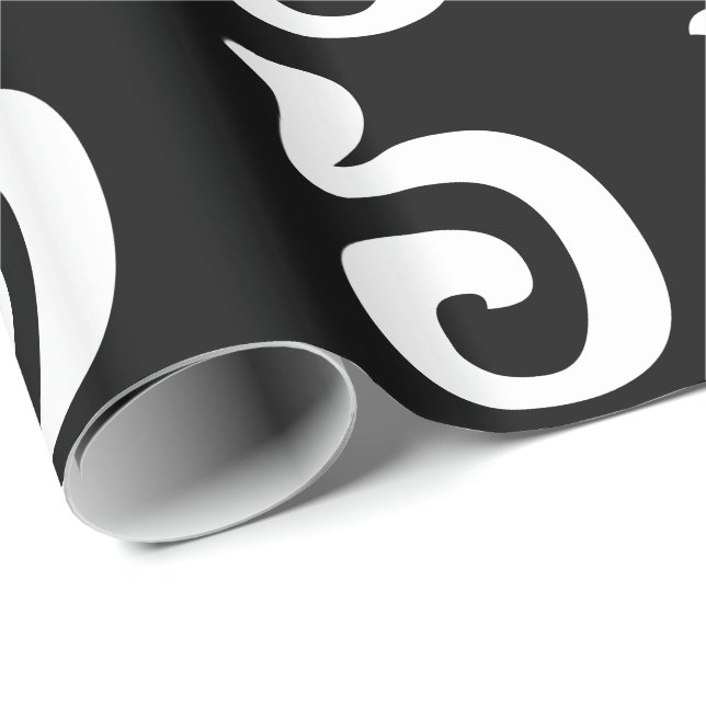 Cambodian Number 6 / Six / ៦ (Pram Muəj) Khmer Wrapping Paper (Roll Corner)