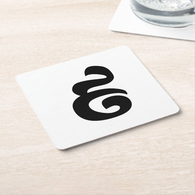 Cambodian Number 9 / Nine / ៩ (Pram Buen) Khmer Square Paper Coaster (Angled)