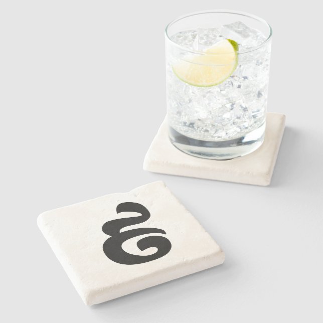 Cambodian Number 9 / Nine / ៩ (Pram Buen) Khmer Stone Coaster (Side)