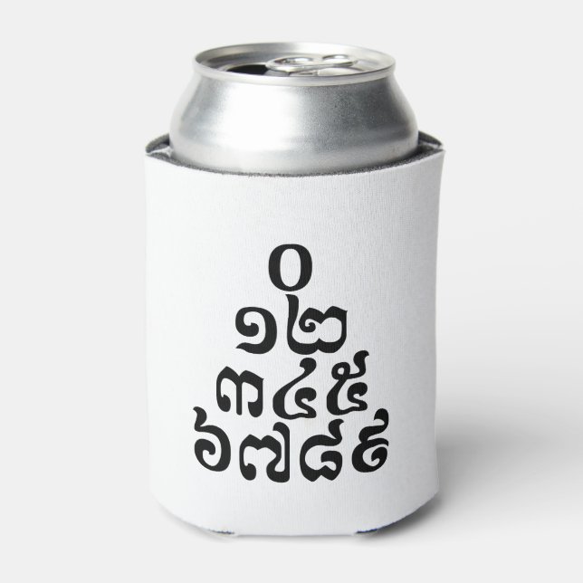 Cambodian Numbers Pyramid - 0 12 345 6789 Khmer Can Cooler (Can Front)