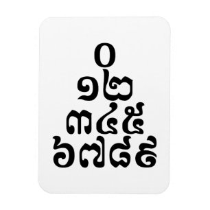 Cambodian Numbers Pyramid - 0 12 345 6789 Khmer Magnet