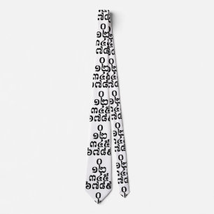 Cambodian Numbers Pyramid - 0 12 345 6789 Khmer Tie