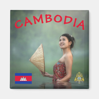Cambodian Woman Photo Magnet