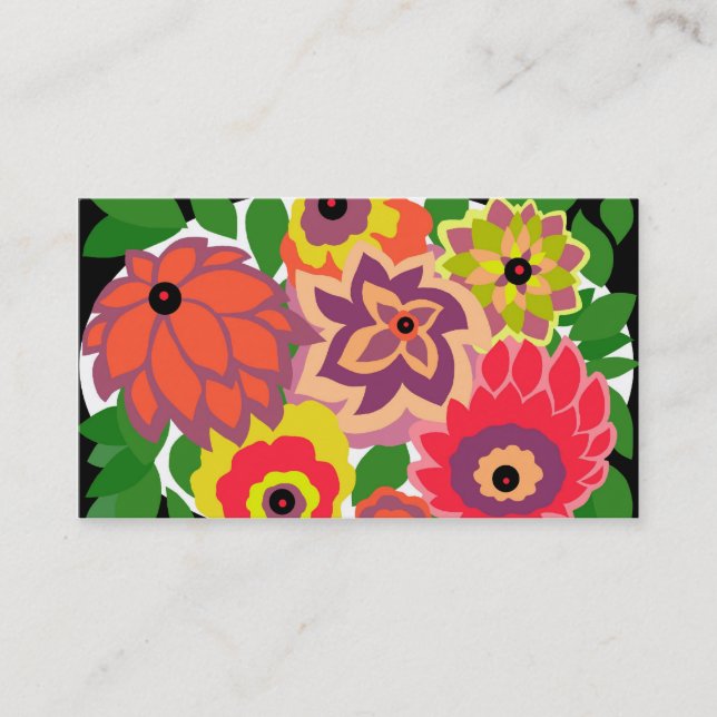CAMBRIA, ART DECO FLORALS: TROPICANA BUSINESS CARD (Front)