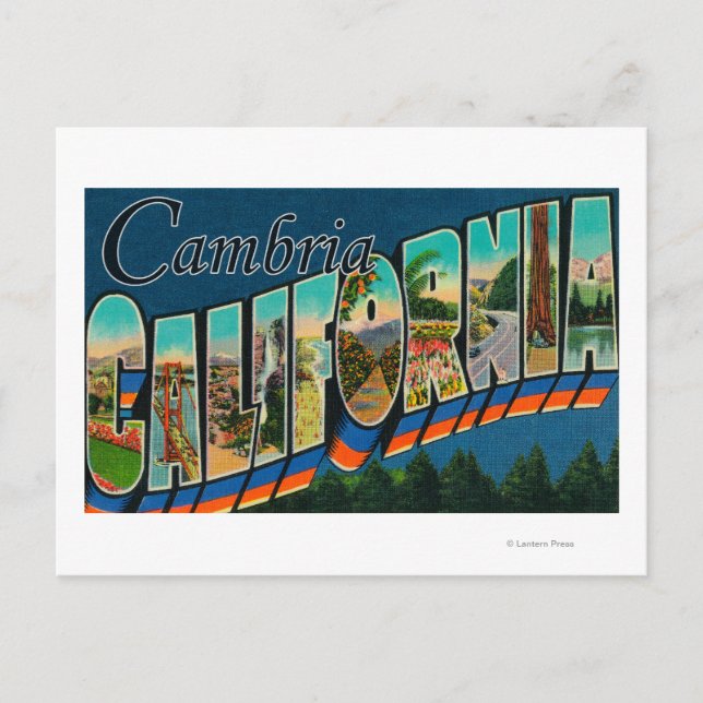 Cambria, California - Large Letter Scenes Postcard (Front)