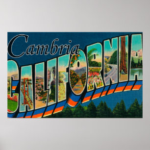 Cambria, California - Large Letter Scenes Poster