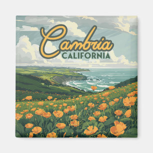 Cambria California Poppies Flowers Pacific Coast  Magnet