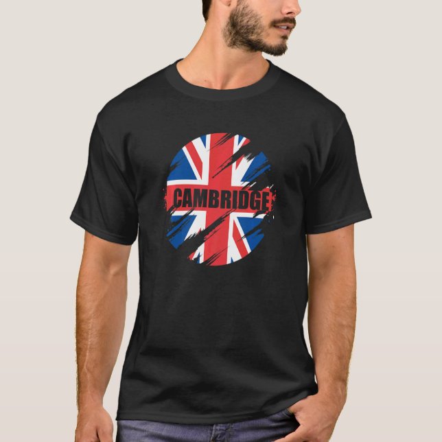 Cambridge British Flag England Uk Britain Union Ja T-Shirt (Front)