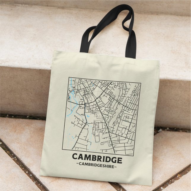Cambridge, Cambridgeshire City Map Tote Bag (Creator Uploaded)