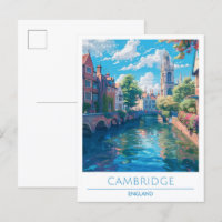 Cambridge England Art Vintage Travel 