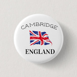 Cambridge England UK British Flag 3 Cm Round Badge