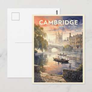 Cambridge England Vintage Travel Postcard