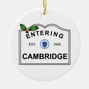 Cambridge MA Ceramic Tree Decoration