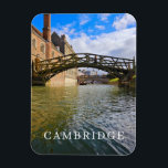 Cambridge Mathematical Bridge view fridge magnet<br><div class="desc">A beautiful view of the Mathematical Bridge in Cambridge in England printed on a souvenir fridge magnet.</div>