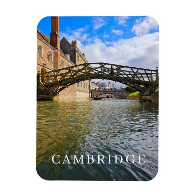 Cambridge Mathematical Bridge view fridge magnet (Vertical)