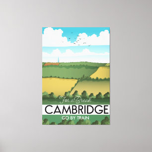 Cambridge Train travel poster Canvas Print