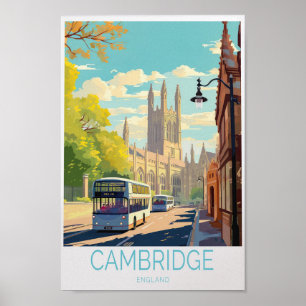 Cambridge Travel Poster - England Wall Art
