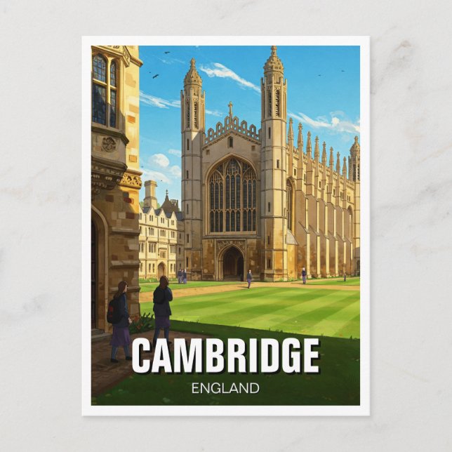 Cambridge University England Travel Postcard (Front)
