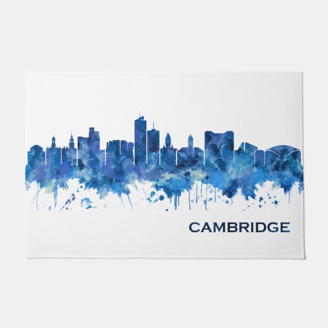 Cambridge USA Skyline Blue Doormat (Front)