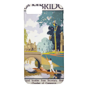 Cambridge Vintage Travel Poster Restored iPhone 8/7 Case