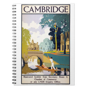 Cambridge Vintage Travel Poster Restored Notebook