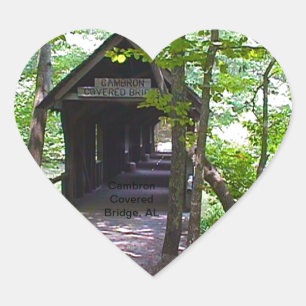 Cambron Covered Bridge, Madison County, Alabama Heart Sticker