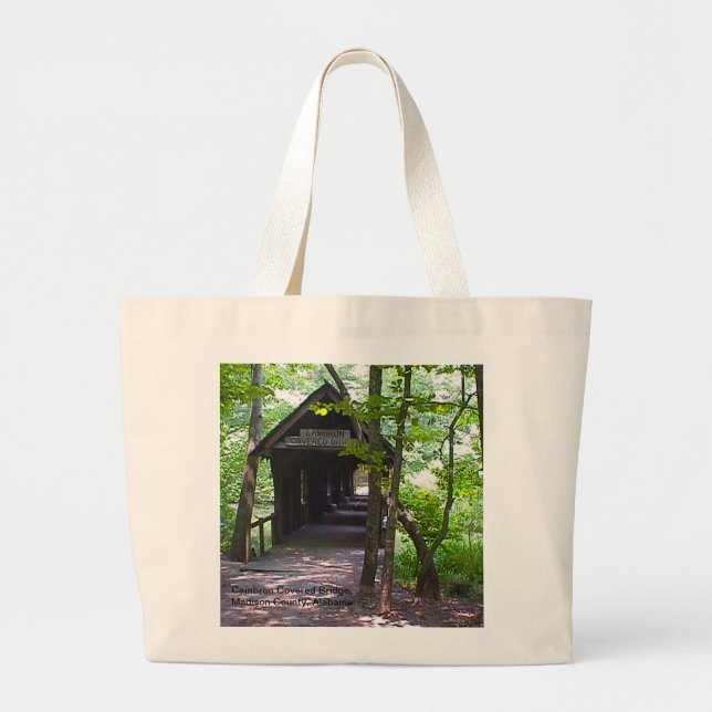 Cambron Covered Bridge, Madison County, Alabama Large Tote Bag (Front)
