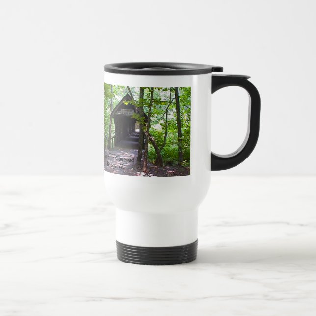 Cambron Covered Bridge, Madison County, Alabama Travel Mug (Right)